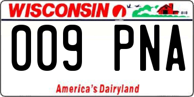 WI license plate 009PNA