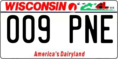 WI license plate 009PNE