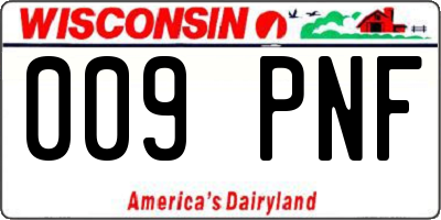WI license plate 009PNF