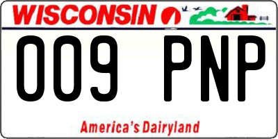 WI license plate 009PNP