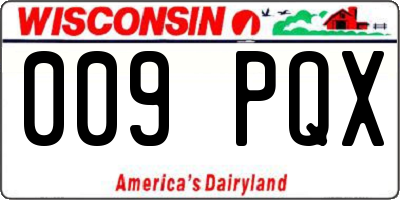 WI license plate 009PQX