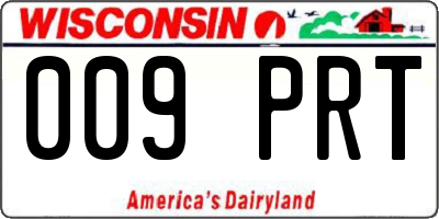 WI license plate 009PRT