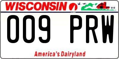 WI license plate 009PRW