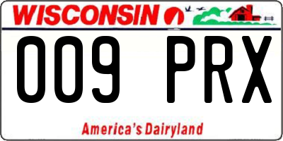 WI license plate 009PRX