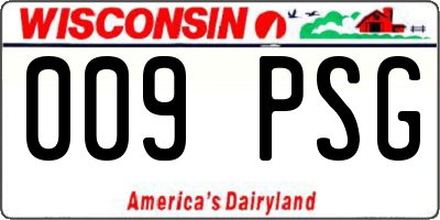 WI license plate 009PSG