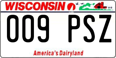 WI license plate 009PSZ