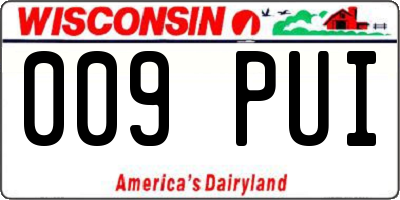 WI license plate 009PUI