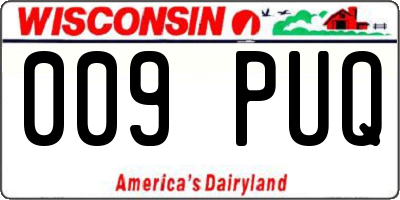 WI license plate 009PUQ
