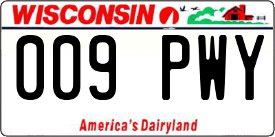 WI license plate 009PWY