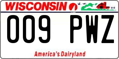 WI license plate 009PWZ
