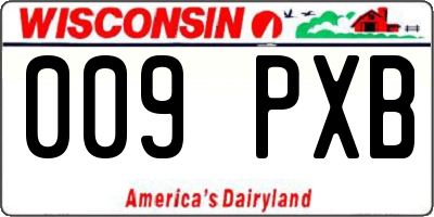 WI license plate 009PXB