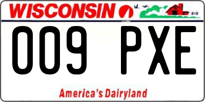 WI license plate 009PXE