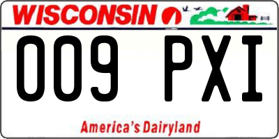 WI license plate 009PXI