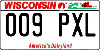 WI license plate 009PXL