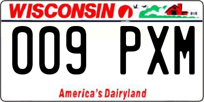 WI license plate 009PXM