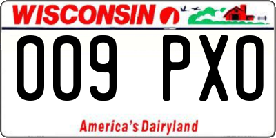 WI license plate 009PXO