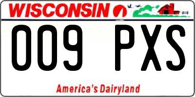 WI license plate 009PXS