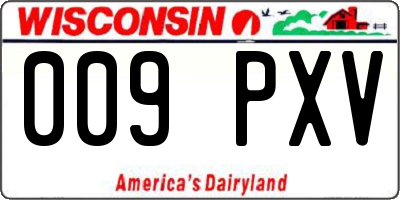 WI license plate 009PXV