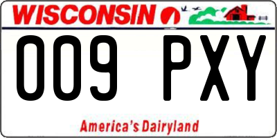 WI license plate 009PXY