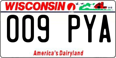 WI license plate 009PYA