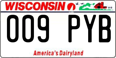 WI license plate 009PYB