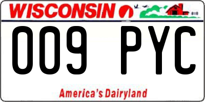 WI license plate 009PYC