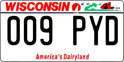 WI license plate 009PYD