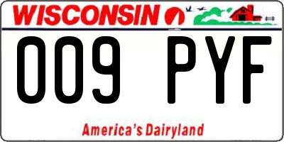 WI license plate 009PYF