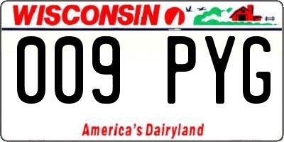 WI license plate 009PYG
