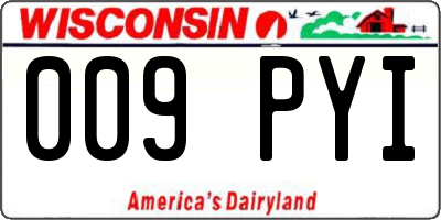 WI license plate 009PYI