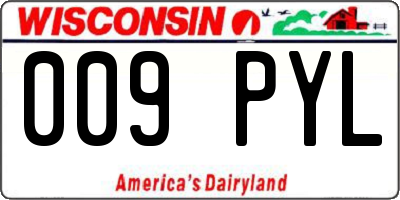 WI license plate 009PYL