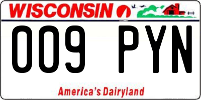 WI license plate 009PYN