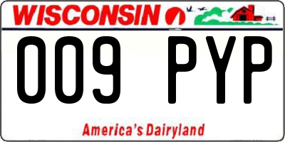WI license plate 009PYP