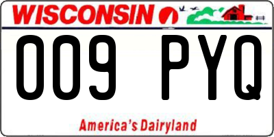 WI license plate 009PYQ