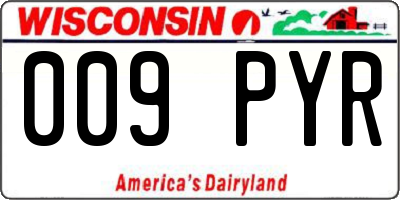 WI license plate 009PYR