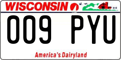 WI license plate 009PYU