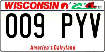 WI license plate 009PYV