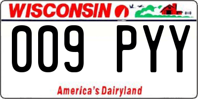 WI license plate 009PYY