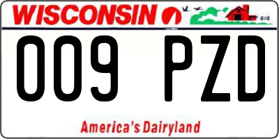 WI license plate 009PZD