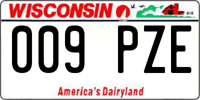 WI license plate 009PZE