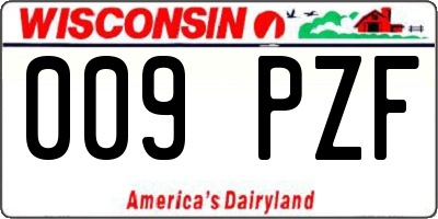 WI license plate 009PZF