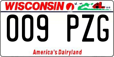 WI license plate 009PZG
