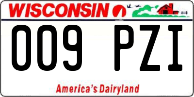 WI license plate 009PZI