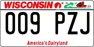 WI license plate 009PZJ