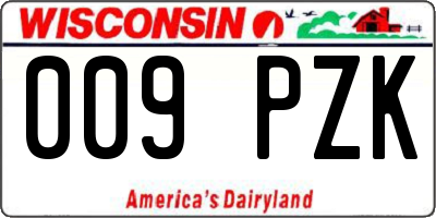 WI license plate 009PZK