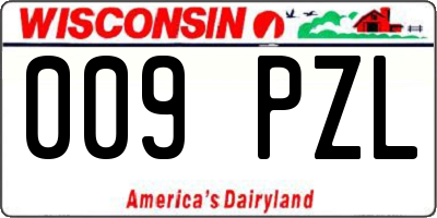 WI license plate 009PZL