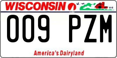 WI license plate 009PZM