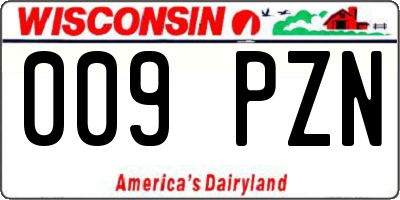 WI license plate 009PZN
