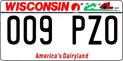 WI license plate 009PZO