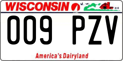 WI license plate 009PZV